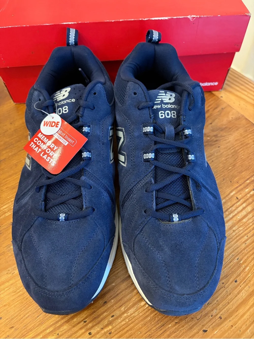 New Balance Men's Navy Suede Walking Sneakers